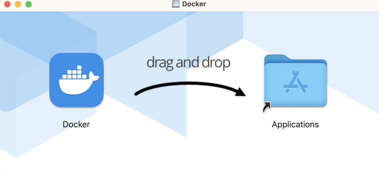 Drag and drop Docker to the application