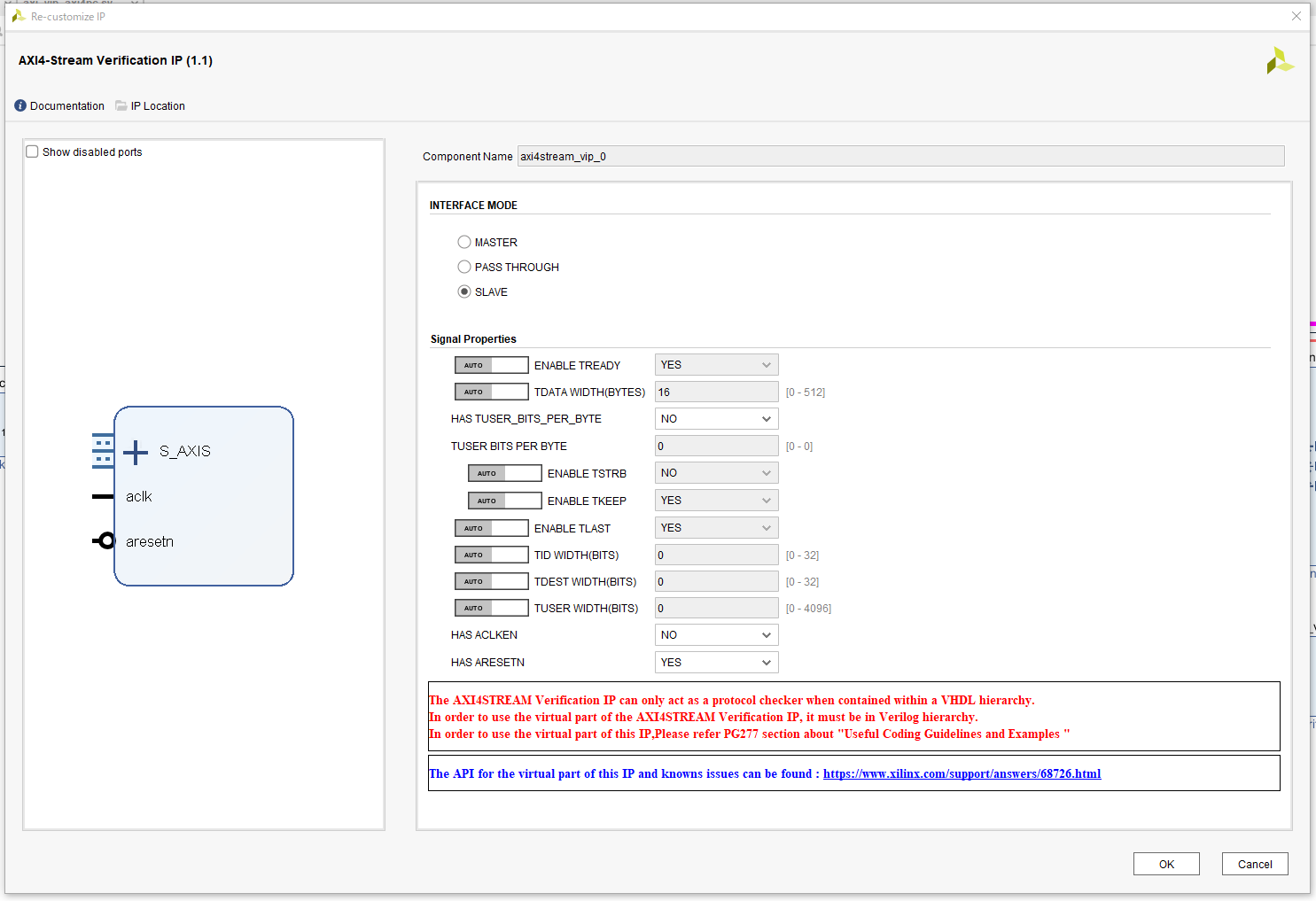 20211209 AXI DMA MM2S simulation using the AXI VIP core > Vivado 2020